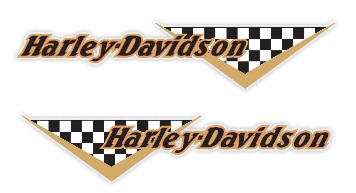 ハーレーHarley Davidson☆Checkered Flag デカール左右SET