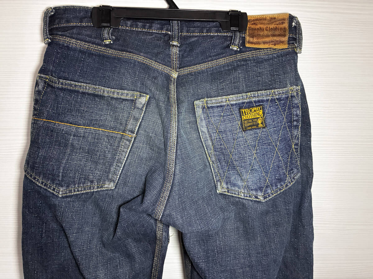  別注 トロフィークロージング ダブルニー カスタムデニム W32
