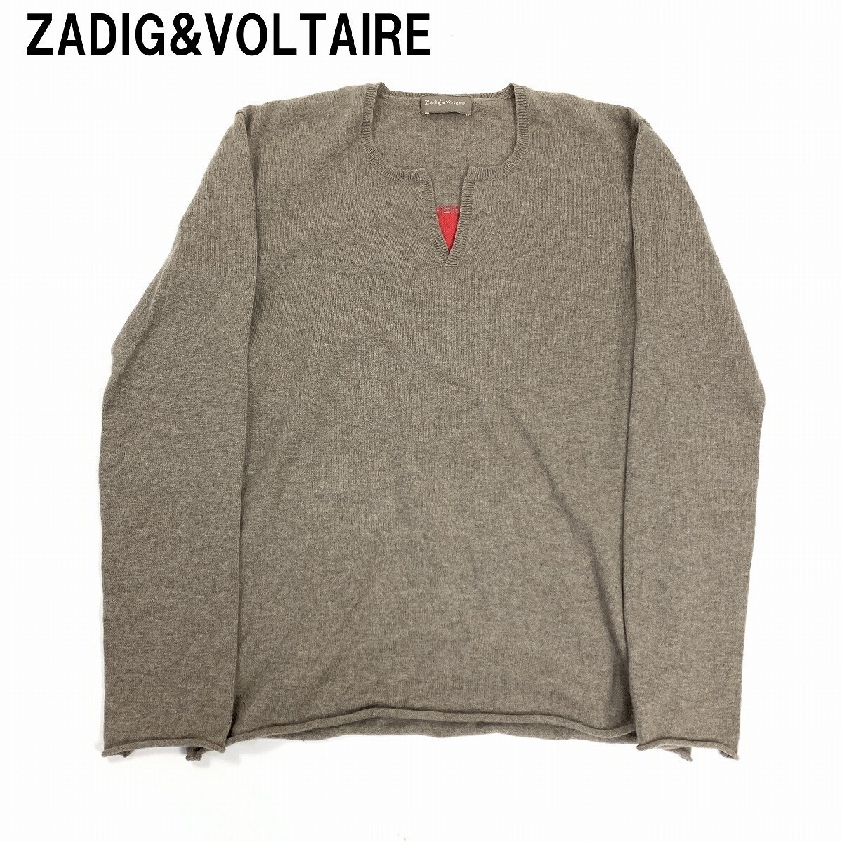 ZADIG&VOLTAIRE ザディグエヴォルテール 長袖ニット セーター カシミヤ100％ ベージュ ピンク◆送料無料◆YC1605
