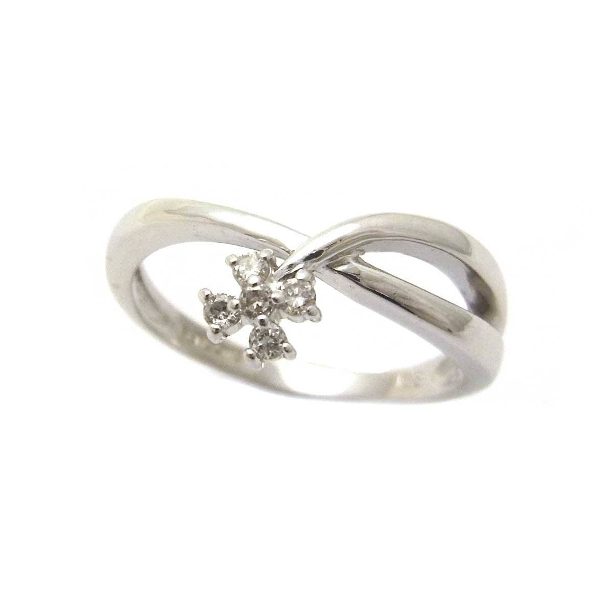 ヴァンドーム青山(VENDOME AOYAMA) K18 ダイヤモンド 指輪 フラワーモチーフ 2.7g 11号 ホワイトゴールド 18金 ダイヤ リング ジュエリー