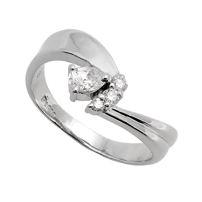 Pt900 ダイヤモンド 指輪 0.18ct 0.05ct 4.3g 12号 プラチナ ダイヤ リング ウェーブ ジュエリー アクセサリー 宝石