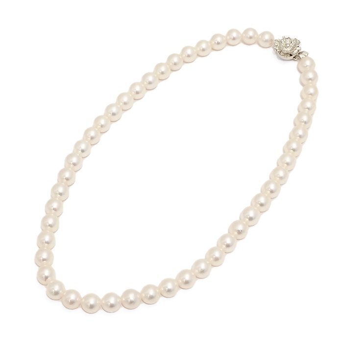 SILVER アコヤパール ネックレス 約8.5mm～9.0mm シルバー アコヤ真珠 ジュエリー アクセサリー ミニ鑑別書