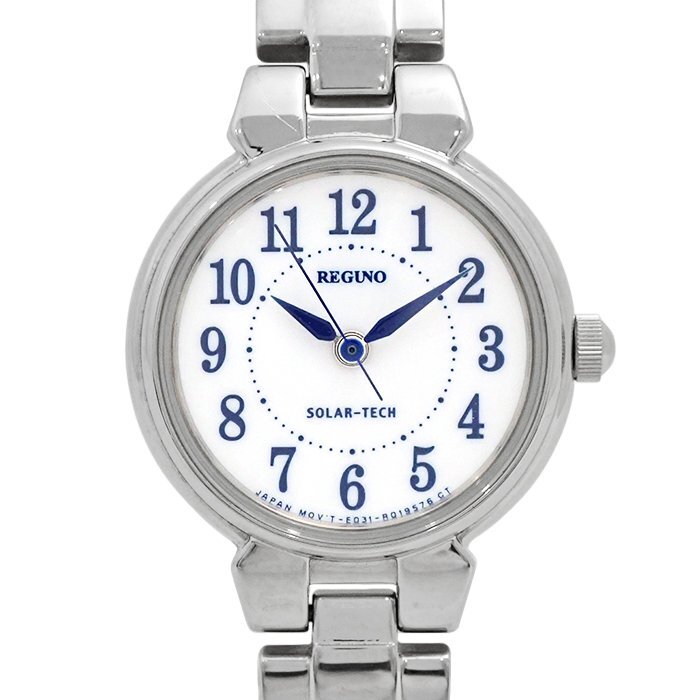 シチズン(CITIZEN) レグノ(REGUNO) ソーラーテック E031-R005537 レディース腕時計 ソーラー電池 アナログ ホワイト文字盤 ブルー ウォッチ