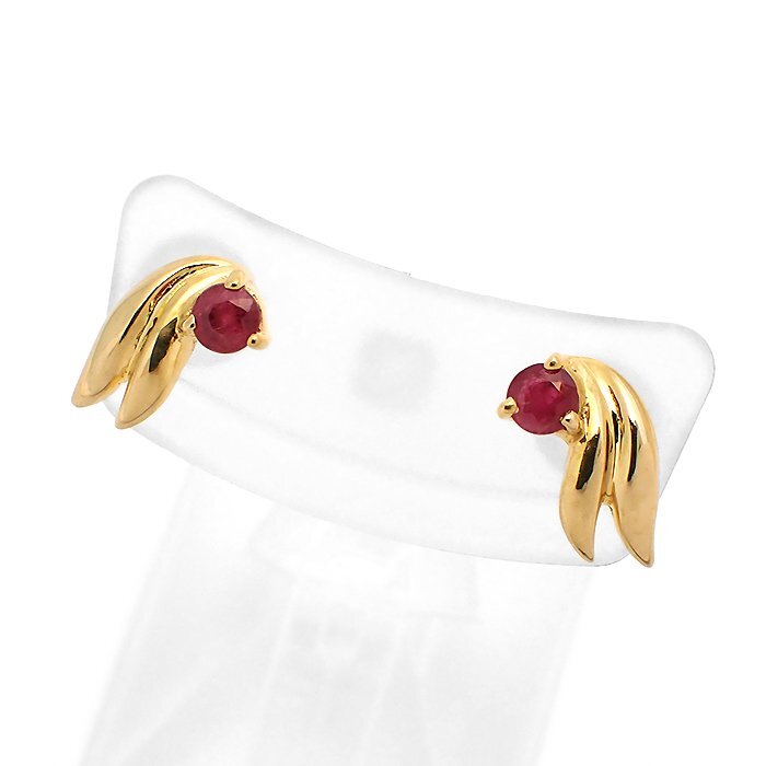 K18 ルビー ピアス 1.3g イエローゴールド 18金 ジュエリー アクセサリー 耳飾り スタッドピアス 宝石 送料880円