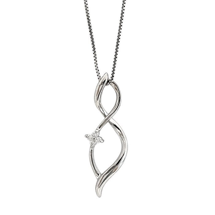 【新品仕上げ済/SAランク】K18WG ダイヤモンド ネックレス 0.03ct 1.9g ウェーブ ホワイトゴールド 18金 ダイヤ アクセサリー ジュエリー