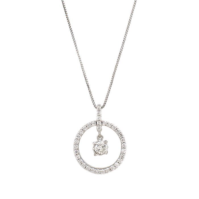 【新品仕上げ済/SAランク】K18WG/Pt850 ダイヤモンド ネックレス 0.26ct 2.9g ホワイトゴールド/プラチナ ダイヤ ジュエリー アクセサリー