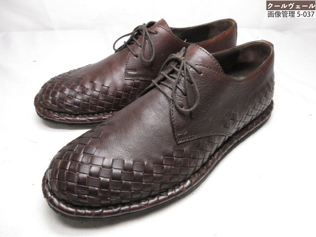 HH極美品 【ボッテガヴェネタ BOTTEGA VENETA】 イントレチャート 外羽根 レザー シューズ 靴 (メンズ) size43.5 ブラウン系 ★37MZA9228★