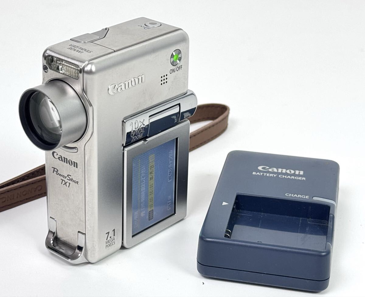 AZ-266 Canon POWERSHOT パワーショット TX1 PC1211 コンパクトデジタルカメラ 充電器 バッテリー 防湿庫保管品 動作品 キヤノン デジカメ