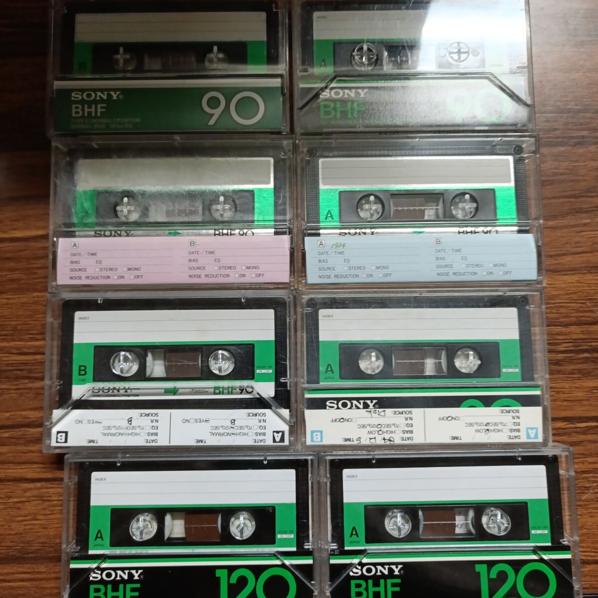 SONY BHF90　120　 カセットテープ 8本組 TYPE I NORMAL ノーポジ　中古