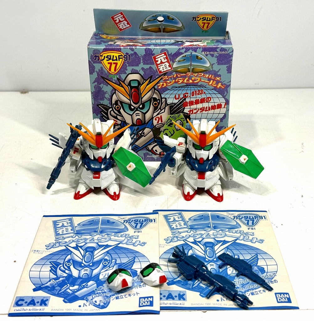バンダイ 中古模型/開封・組立品 SDガンダムワールド NO.77 ガンダムF91 2個セット 痛みあり、古いためジャンク扱い