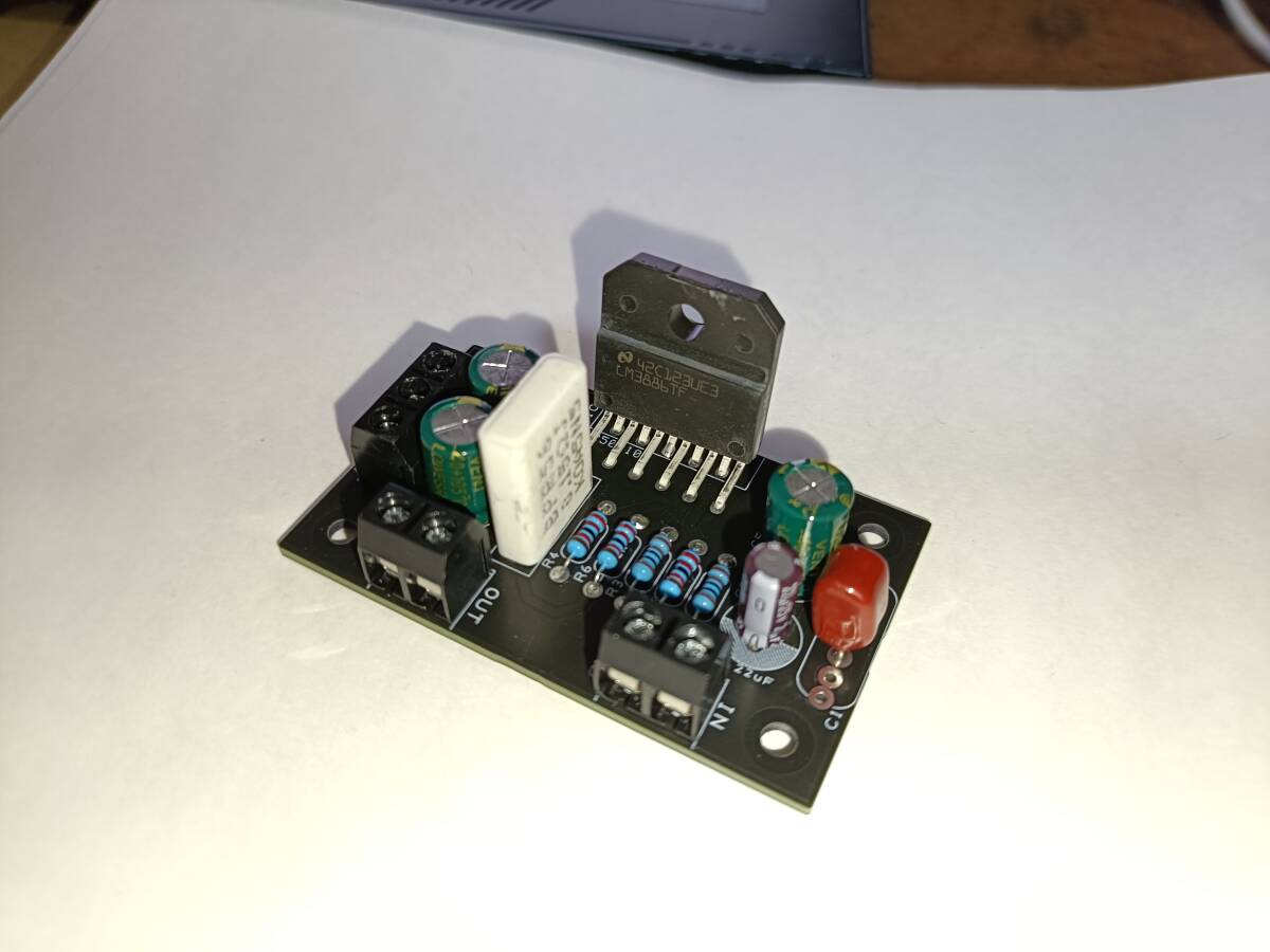 組立済 アナログパワーアンプIC LM3886TF 使用基板 モノラル 最大68W