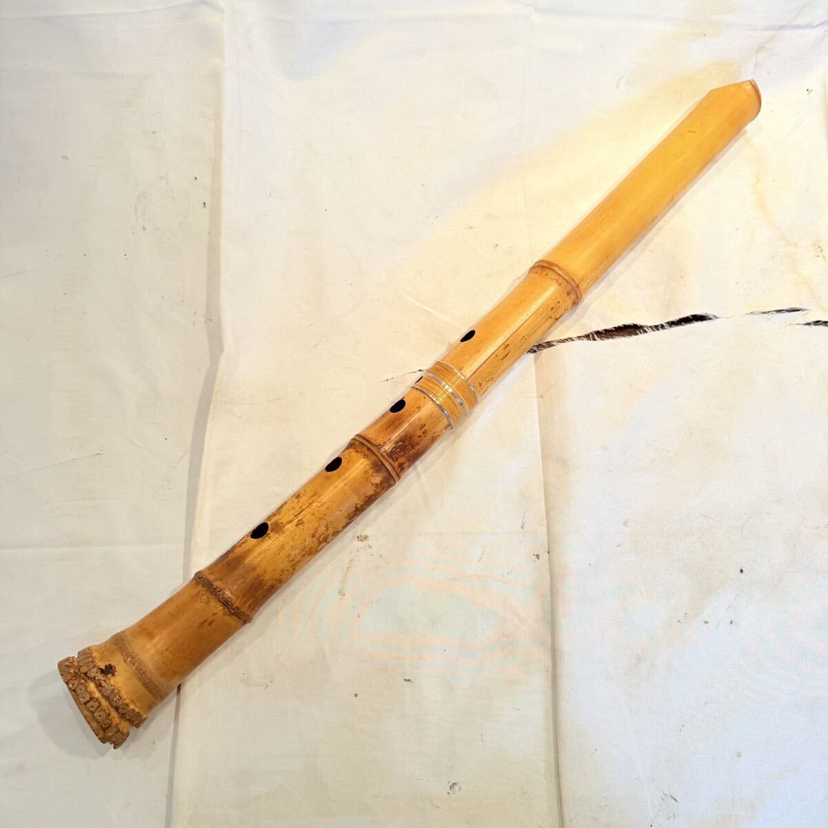 尺八　竹洲　銘あり 和楽器　約57cm 演奏動作未確認　現状品　ジャンク