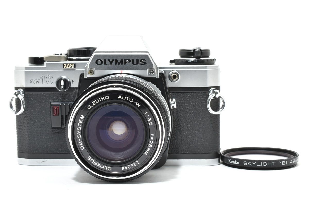 IK030236★オリンパス OLYMPUS OM10 シルバー auto-w 28mm F3.5 レンズセット