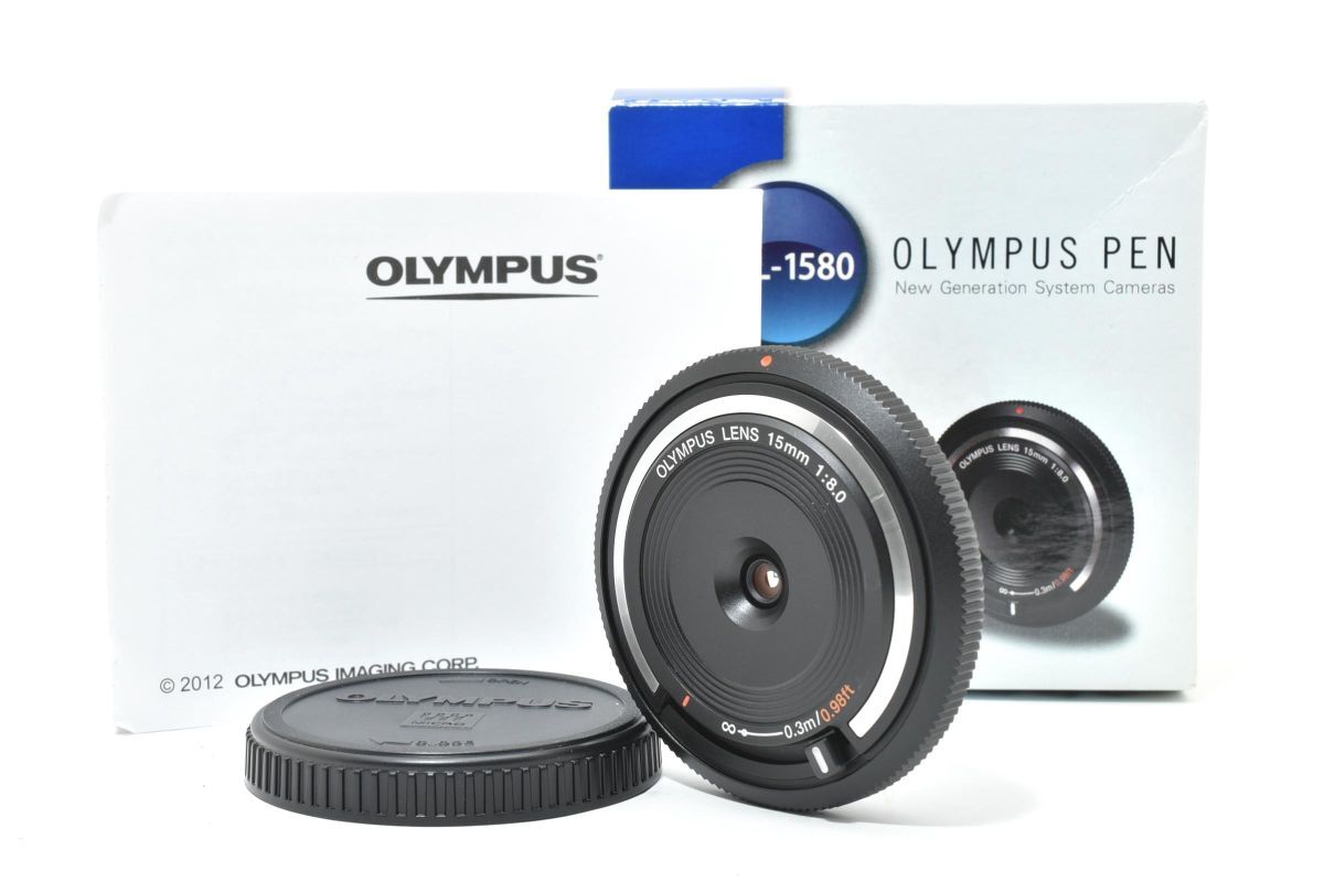 IK030260★オリンパス OLYMPUS 15mm 8.0mm BCL-1580 ボディキャップレンズ ブラック
