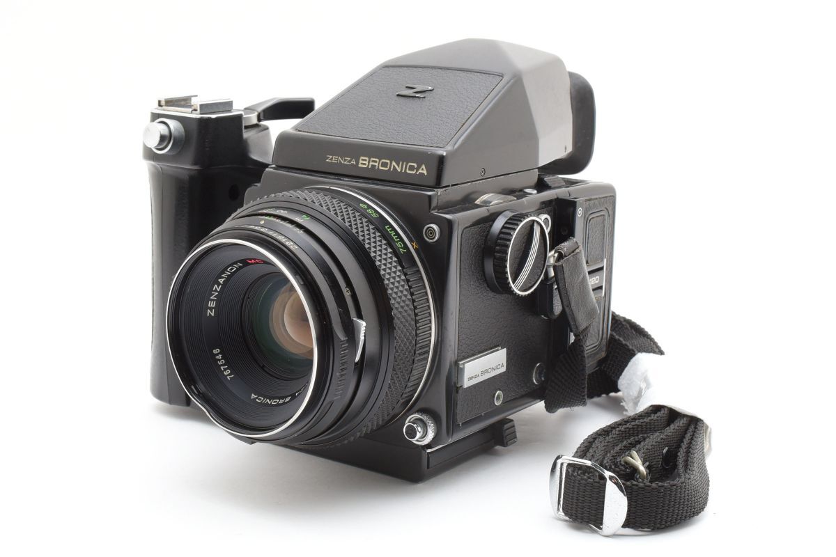 IK030045★Zenza Bronica ゼンザブロニカ ETR AEファインダー付 ZENZANON 75mm F2.8 レンズセット