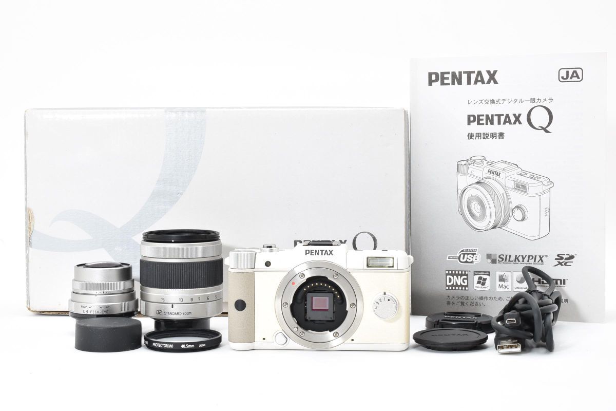 IK030446★ペンタックス PENTAX Q デジタルカメラ 02 standard 03 fish-eye レンズ2本セット