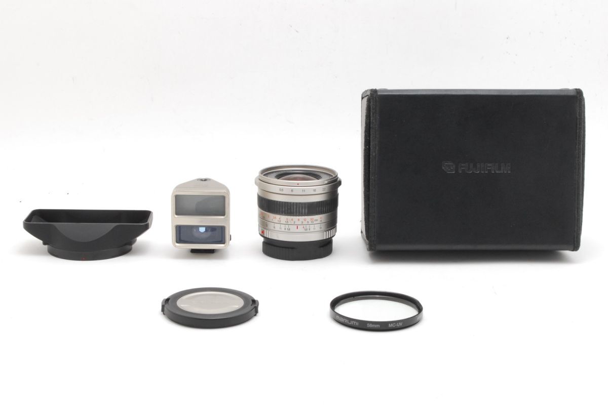 SAB0110★富士フィルム Fujifilm super EBC fujinon 30mm F5.6 ビューファインダー フード付 TX-1用