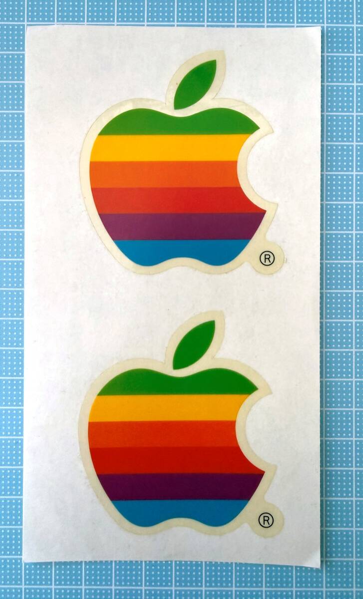【レトロ】　Apple　レインボーロゴシール　１枚（２片）