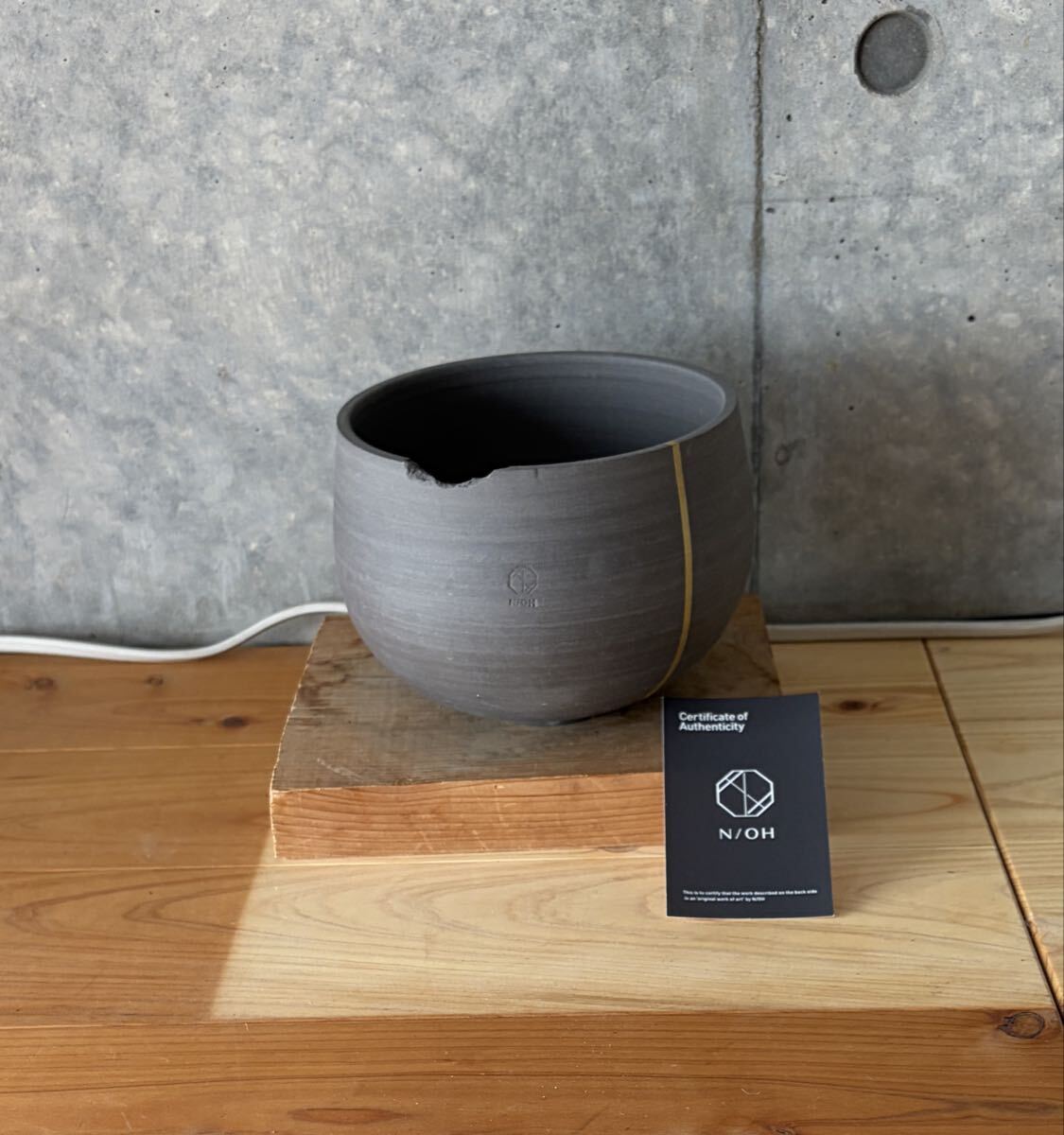 N/OH [ノウ] /コロ鉢 / rich black+Line / S (4.5号)