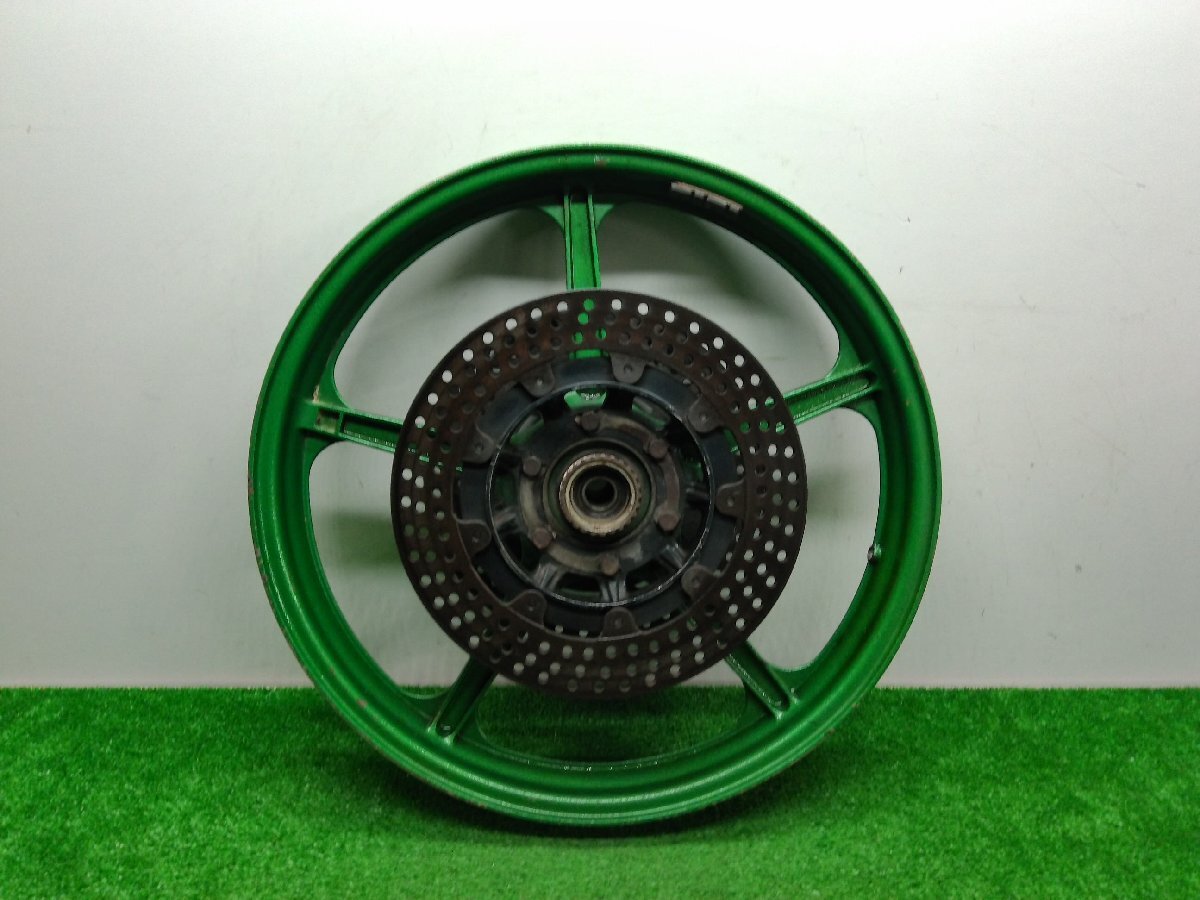 Z8D06 当時物 FLAM？フロント キャストホイール 2.15×18 ディスクローター付き Z1 Z2 Z1R KZ1000MK2 Z750four GT380 T BHN