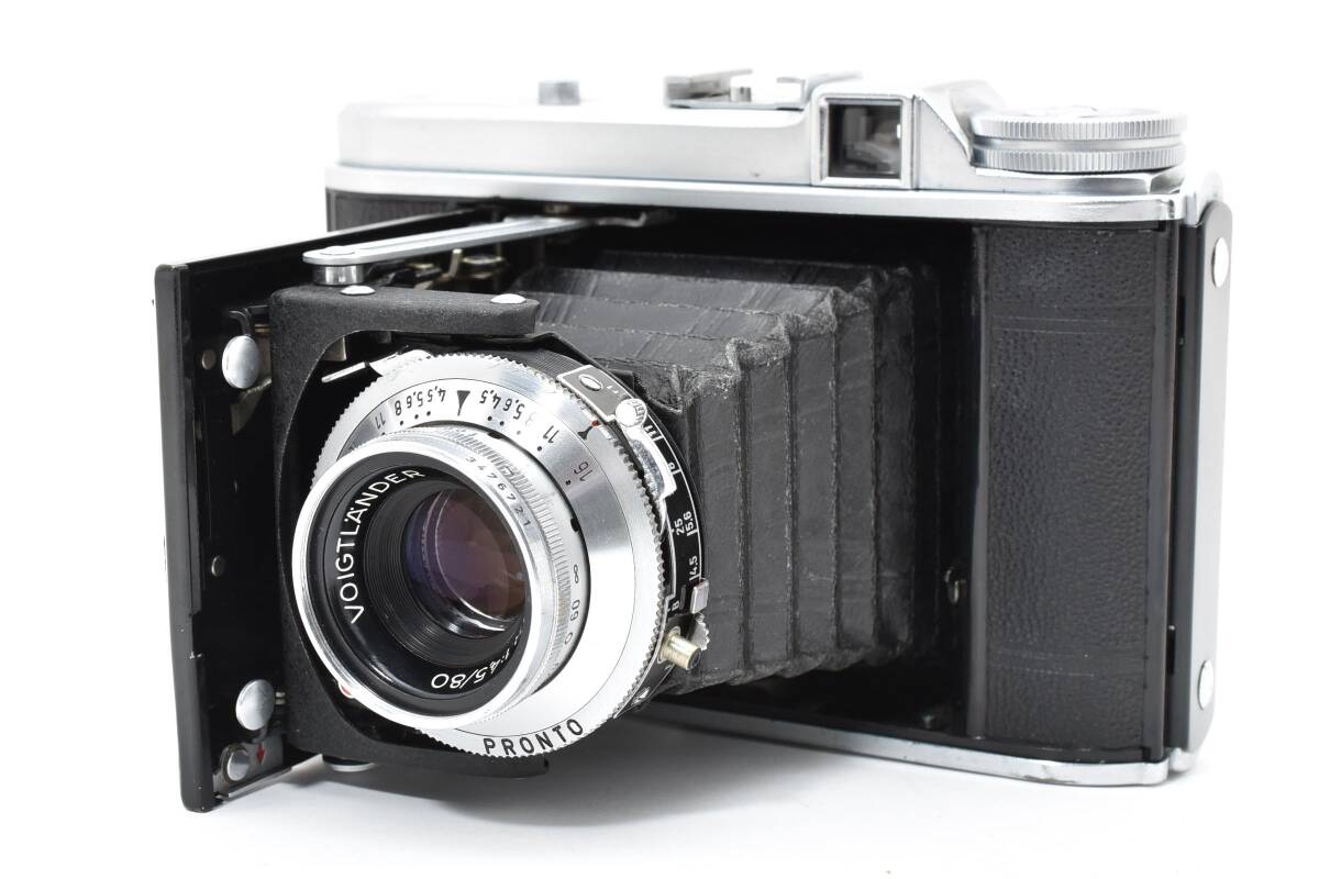 ★希少・完動品★ Voigtlander フォクトレンダー PERKEO I / VASKAR 80mm F4.5 PRONTO ペルケオ フィルムカメラ 蛇腹カメラ ＃3937