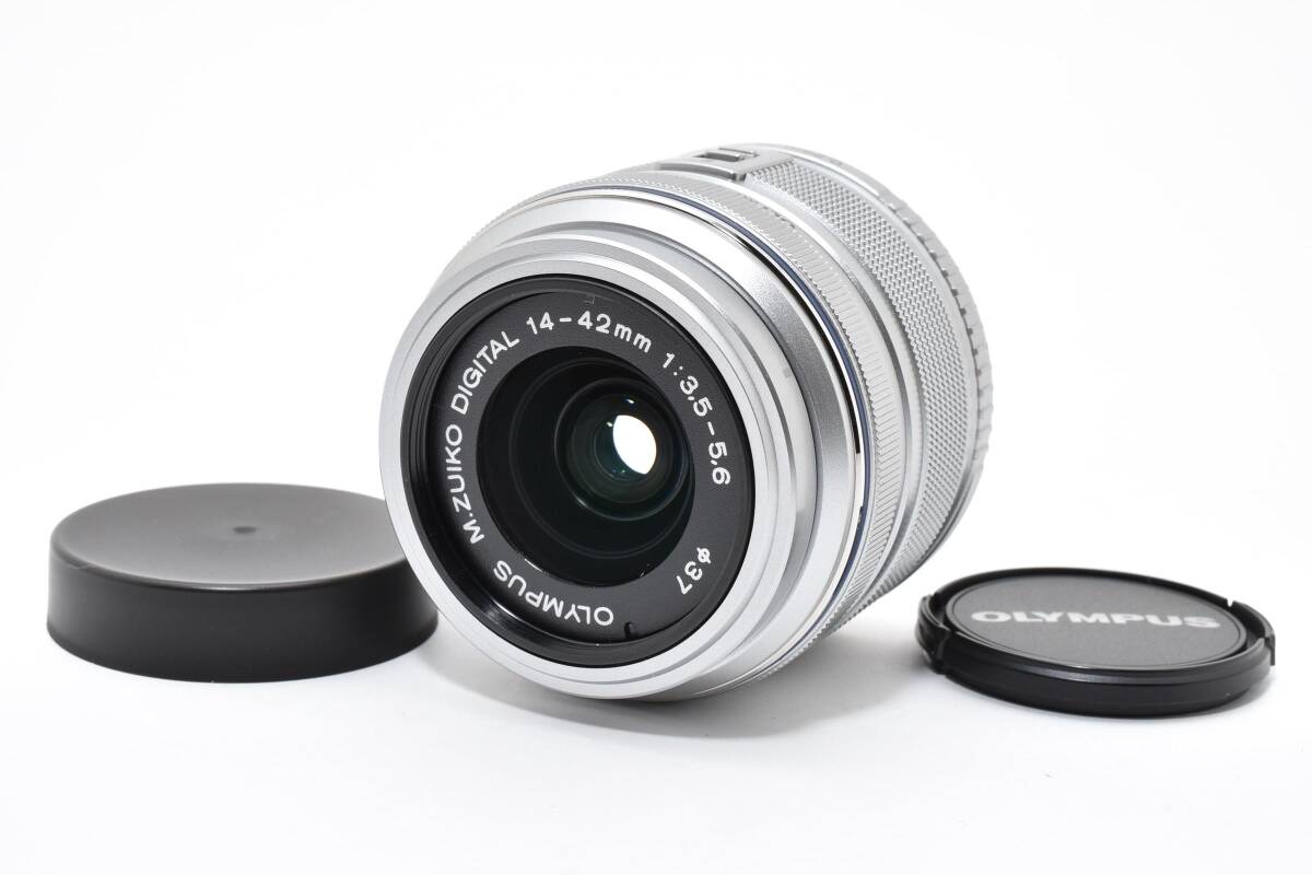 ★美品★ OLYMPUS オリンパス M.ZUIKO DIGITAL 14-42mm F3.5-5.6 II R MSC シルバー 標準ズームレンズ ＃4055