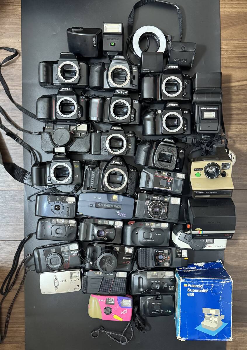 ★29点おまとめ品★ コンパクトフィルムカメラ＆一眼レフフィルムカメラ まとめ売り Canon EOS-1N / AUTOBOY / FUJI RENSHA など ＃4333