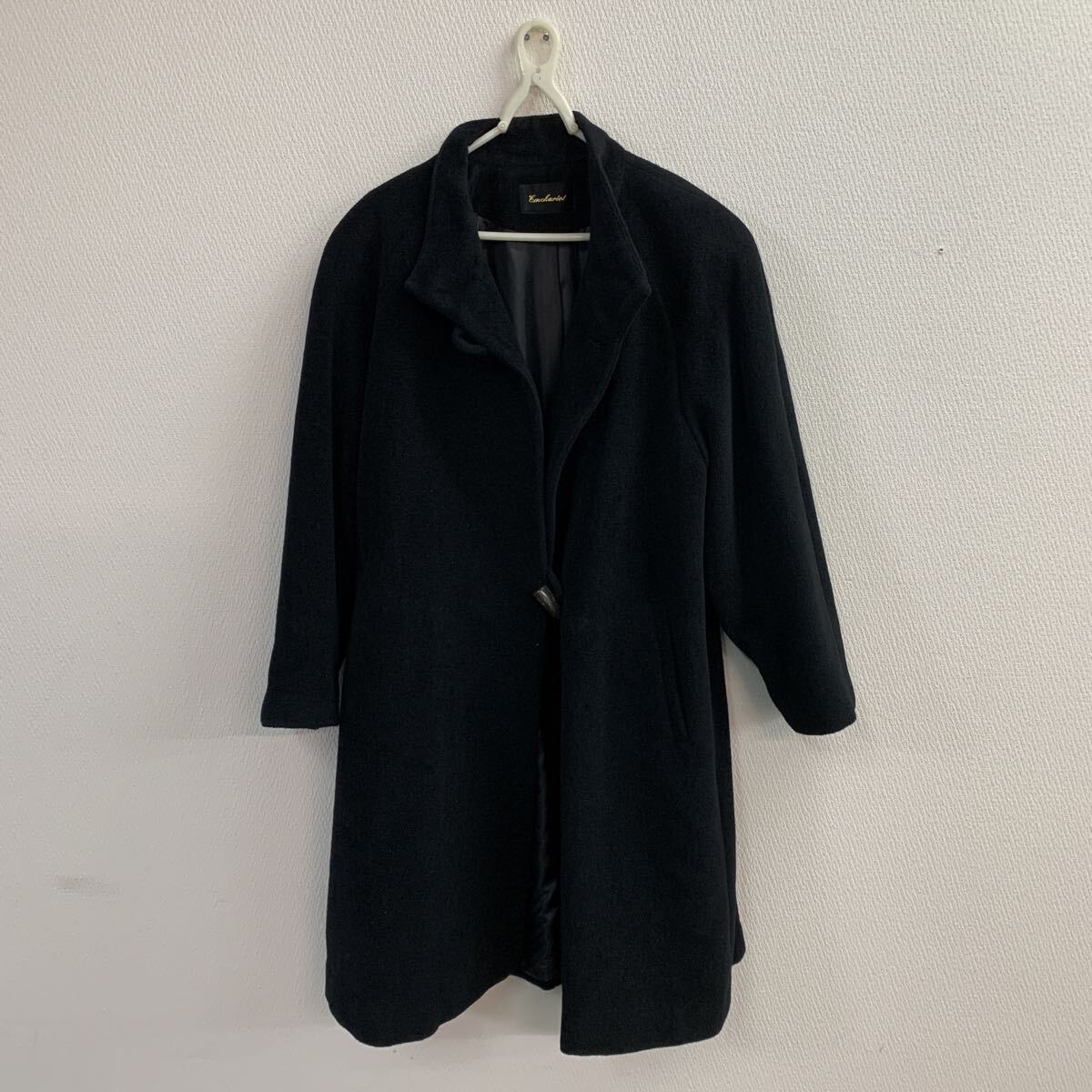 6553 エンチャリオット ロングコート ブラック 黒 コート アウター アンゴラ 