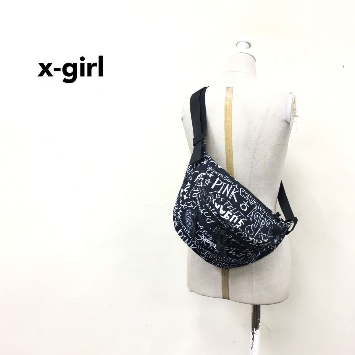 2M1114-J-N◆x-girl エックスガール 総柄ボディバッグ◆ONE SIZE レディース かばん 鞄 ショルダーバッグ デイリーユース ポリエステル