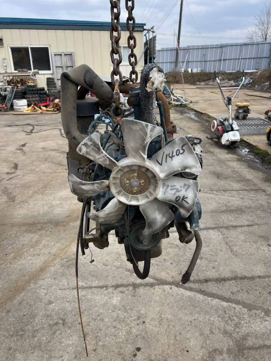 秋田発　KUBOTA/クボタ 4気筒 ディーゼルエンジン V1405 コンバイン部品取り 美品 重機　建設機械　動作確認済み