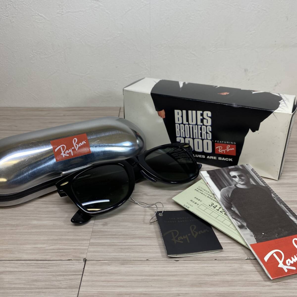 ●【MH-2559】未使用保管品 RayBan レイバン W1208 WAYFARER BLUES BROTHERS 2000 B＆L ブルース ブラザーズ サングラス【レタパ可能】