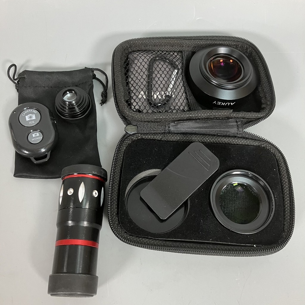 N3-137　スマホカメラ レンズ AUKEY セット シャッターリモコン 等 まとめ 中古 ジャンク