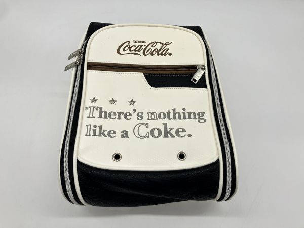 N1-200　 Coca-Cola コカコーラ シューズケース ゴルフシューズケース　白×黒 スタッズ