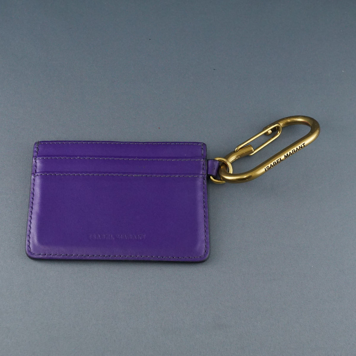 ISABEL MARANT イザベルマラン カードホルダー パスケース パープル USED品 レザー カラビナ ユニセックス X9193