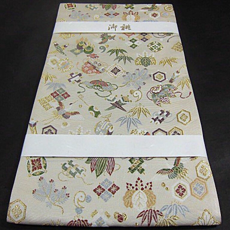 新品【御仕立上】西陣織六通柄袋帯　吉祥文様 　招福宝尽くし文様　おめでたい席に！
