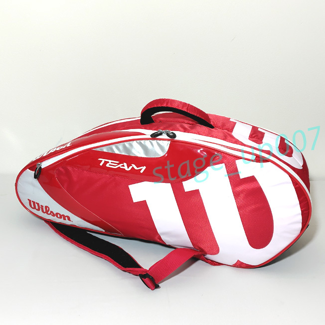 美品！　Wilson（ウイルソン）／TEAM J SERIES/6本収納可 ラケットバッグ TEAM J 6 PACK ／管QMVP