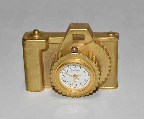ミニチュア・カメラ型　時計置物 a　