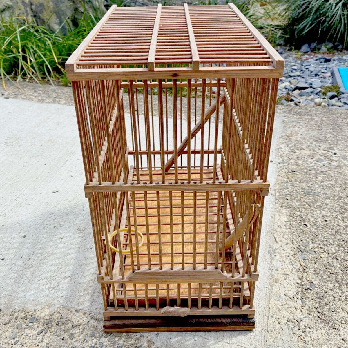 昭和レトロ 鳥かご 手作り 日本製 竹籠 アンティーク 大きめ サイズ