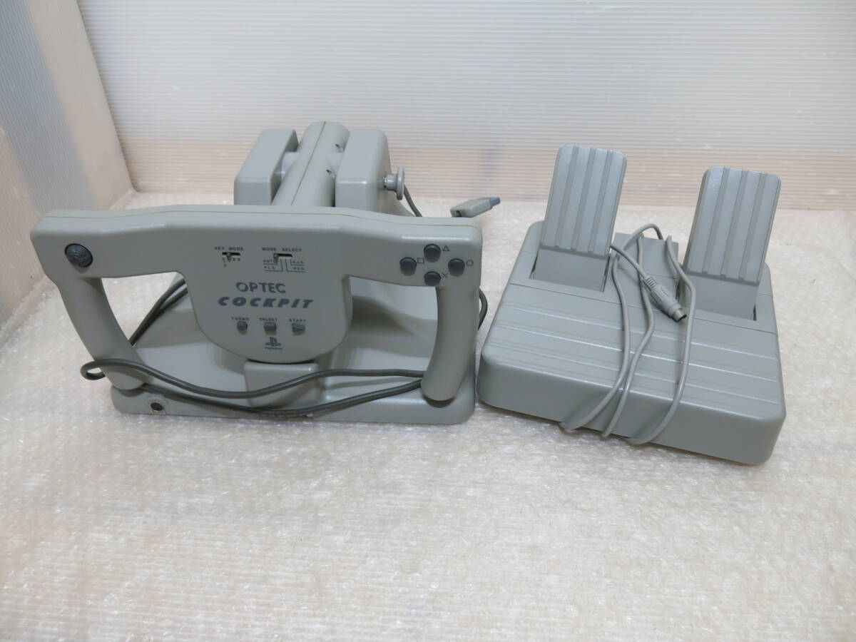 OPTEC Cockpit Big Shock ハンドルコントローラー PS1/PS2対応 ペダル付き