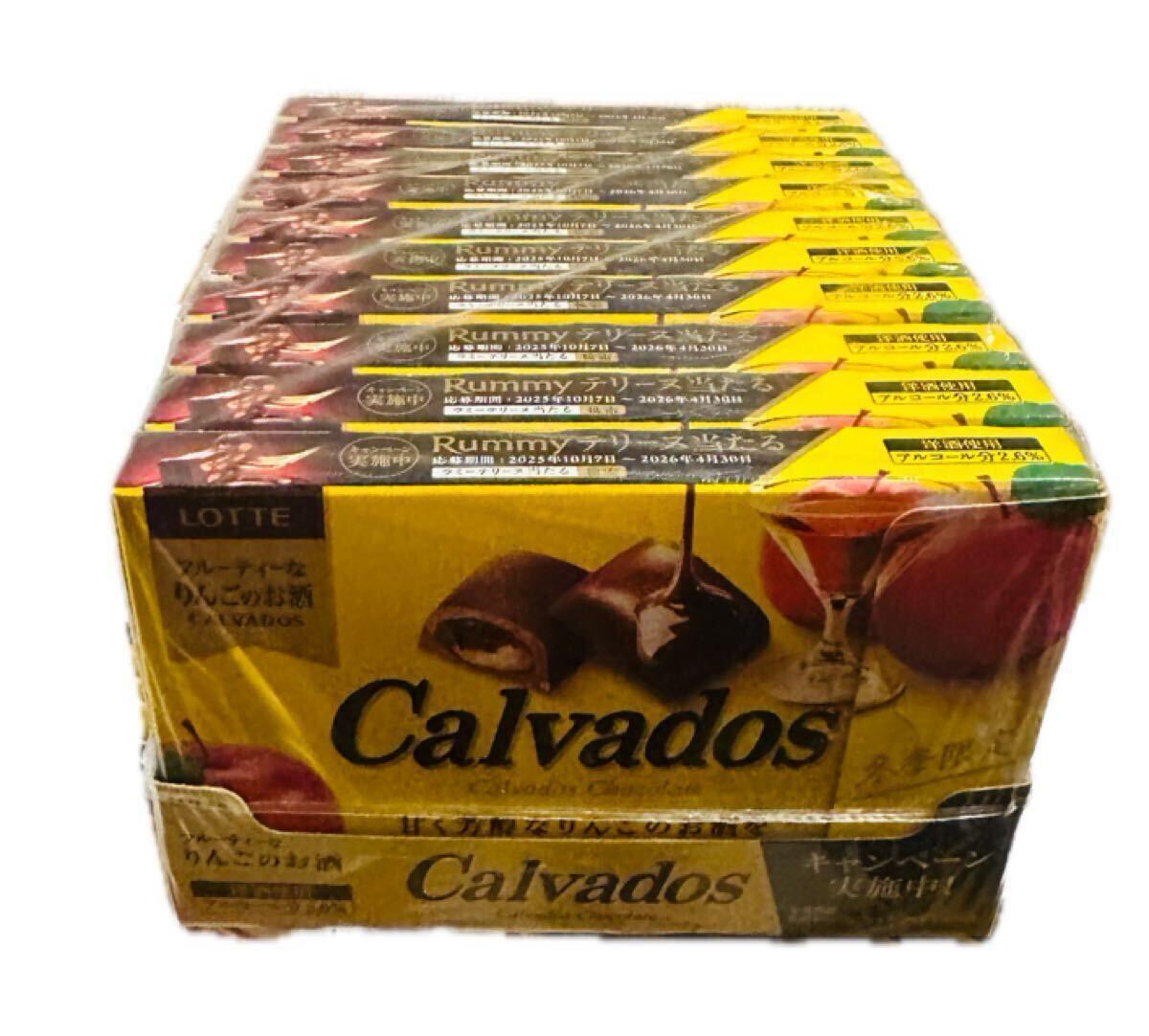 新品【ロッテ】カルヴァドス 10粒×10個 りんご 洋酒チョコレート お酒入り 大人のチョコ 人気 フルーツ りんご酒 冬季限定 限定品 お酒 