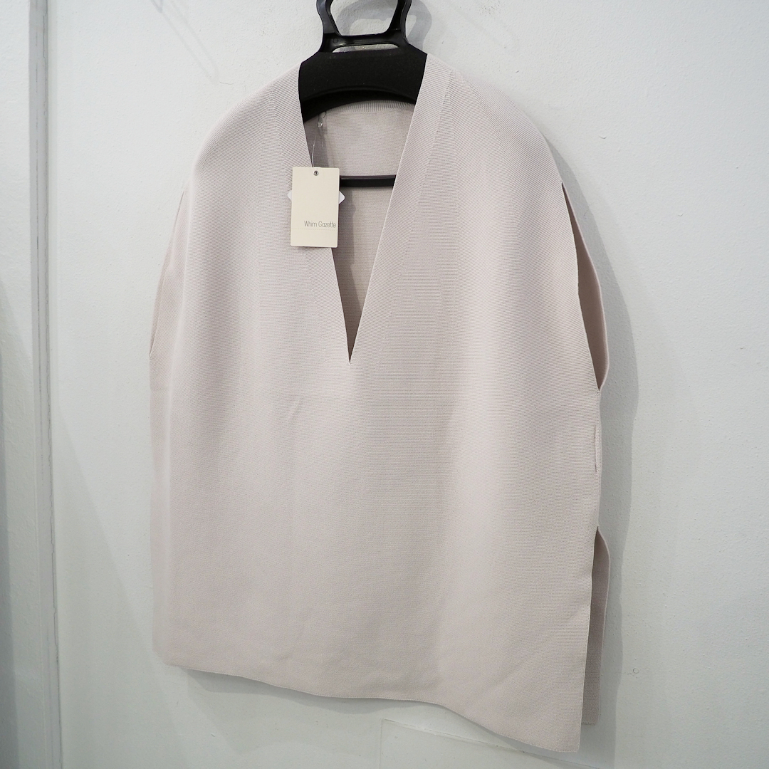 新品 定価25300円 ウィムガゼット 25ss 春夏 ホールガーメント プルオーバー ニット トップス グレージュ レディース ベスト サマー 洗濯可