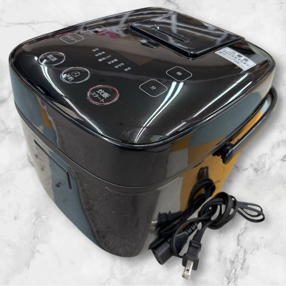 〇a 0329 通電品 ニトリ マイコンジャー炊飯器 BN201BK ブラック 3合炊き