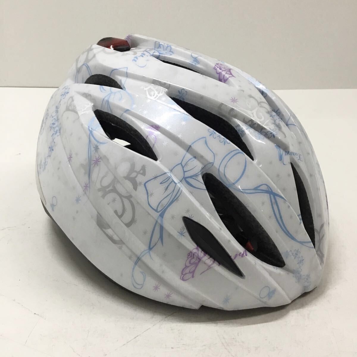 OGK Kabuto カブト BRIGHT-J1 ブライト・ジェイワン 自転車用 ヘルメット 子ども用 キッズ 女の子 55〜57cm ホワイト系 白 ティアラ リボン