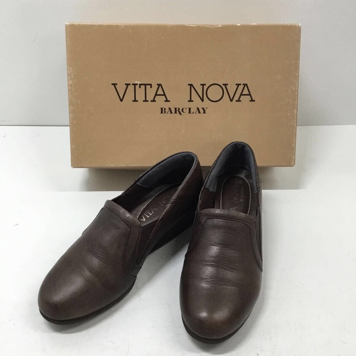 BARCLAY VITA NOVA ヴィタノーヴァ レザー コンフォートスリッポン 靴 日本製 VN 07-8257 ダークブラウン ブラウン系 茶 22cm レディース