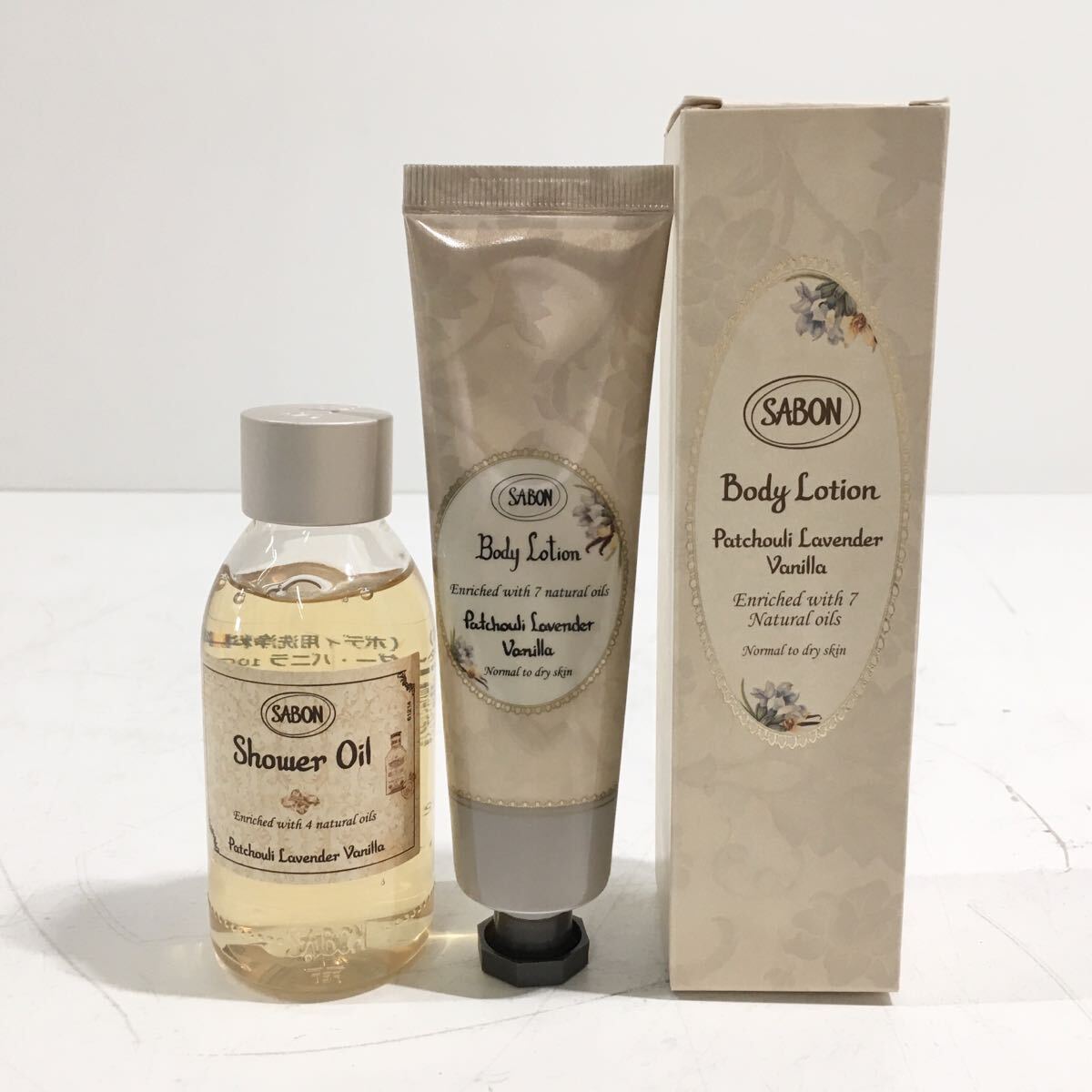 【未使用品】SABON サボン ボディローション シャワーオイル パチュリ・ラベンダー・バニラ ビューティー 50ml 100ml ヘルスケア