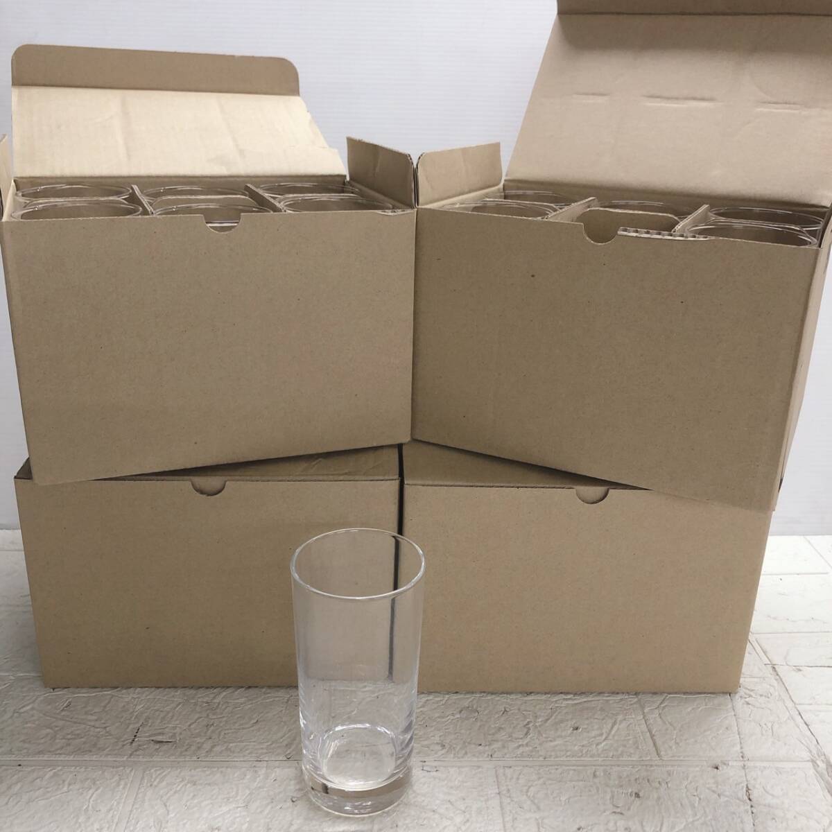 同梱不可★【在庫処分価格】ロングタンブラー グラス 無地 6点入 4箱 グラス 365ml 現状品☆3-414J