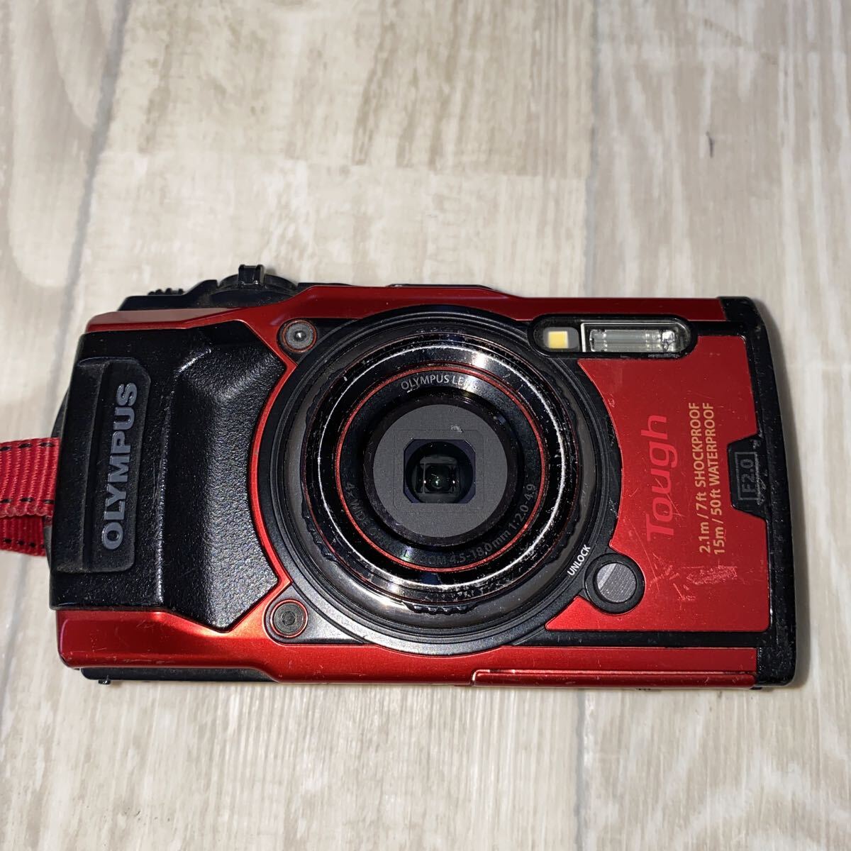 ★動作品★ OLYMPUS Tough TG-6 レッド 4K 防水15m GPS/Wi-Fi搭載 タフカメラ バッテリー付