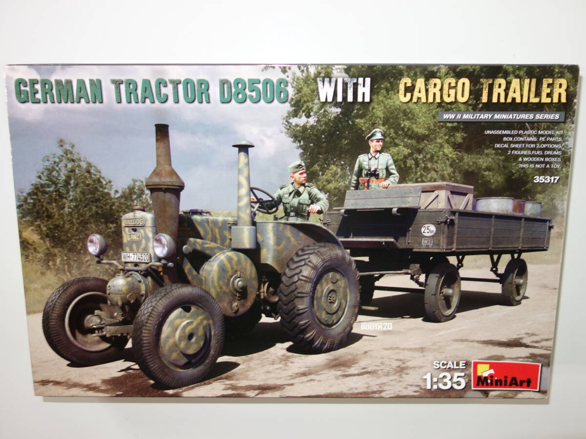 ミニアート 35317【ドイツ トラクター D8506 カーゴトレーラー付】1/35 プラモデル