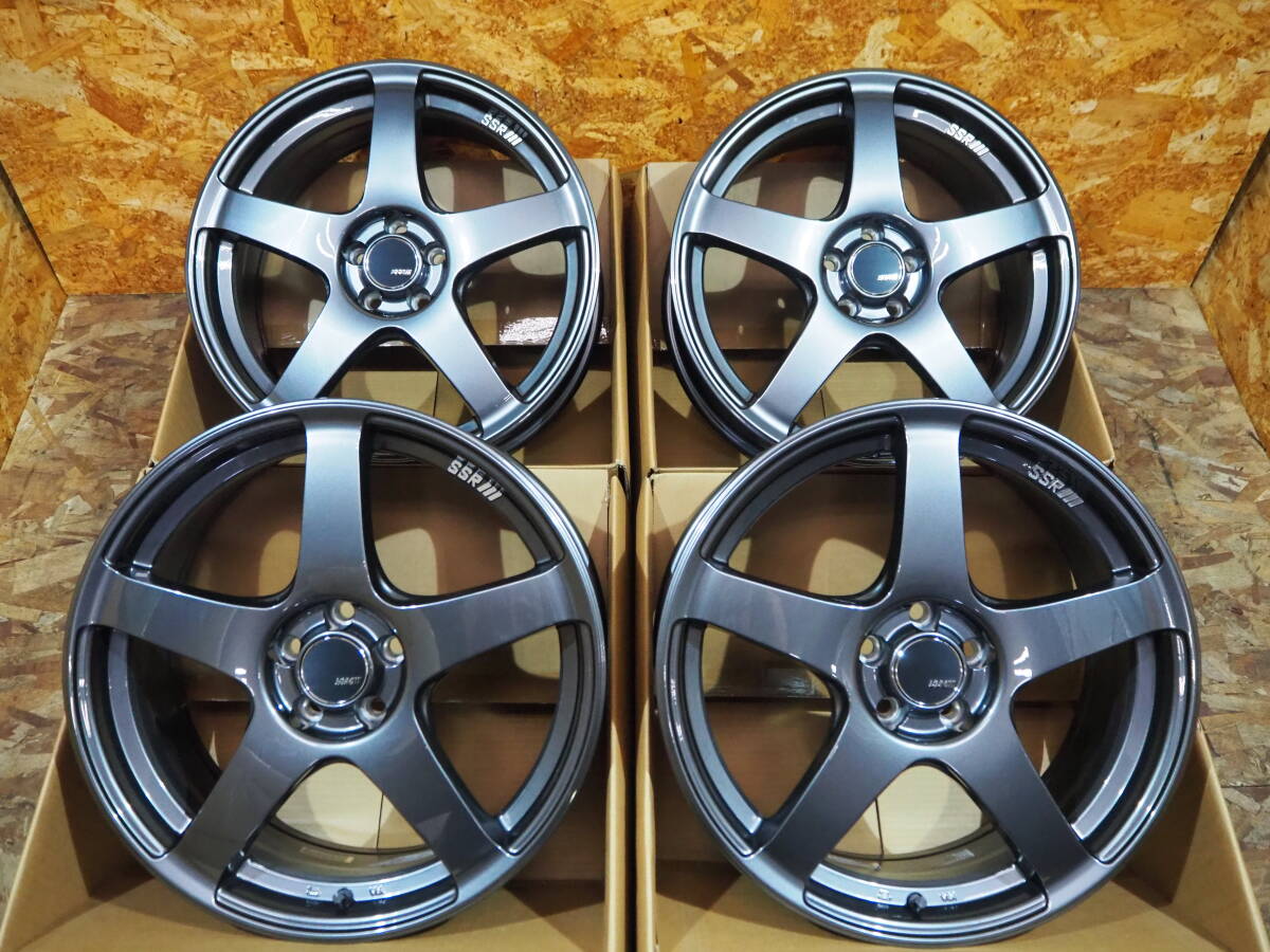 即納 新品 4枚☆1台分限定☆SSR GTV01 ガンメタ 18inch 7.5J+48 5H100 86 BRZ プリウス ゴルフ4 ニュービートル
