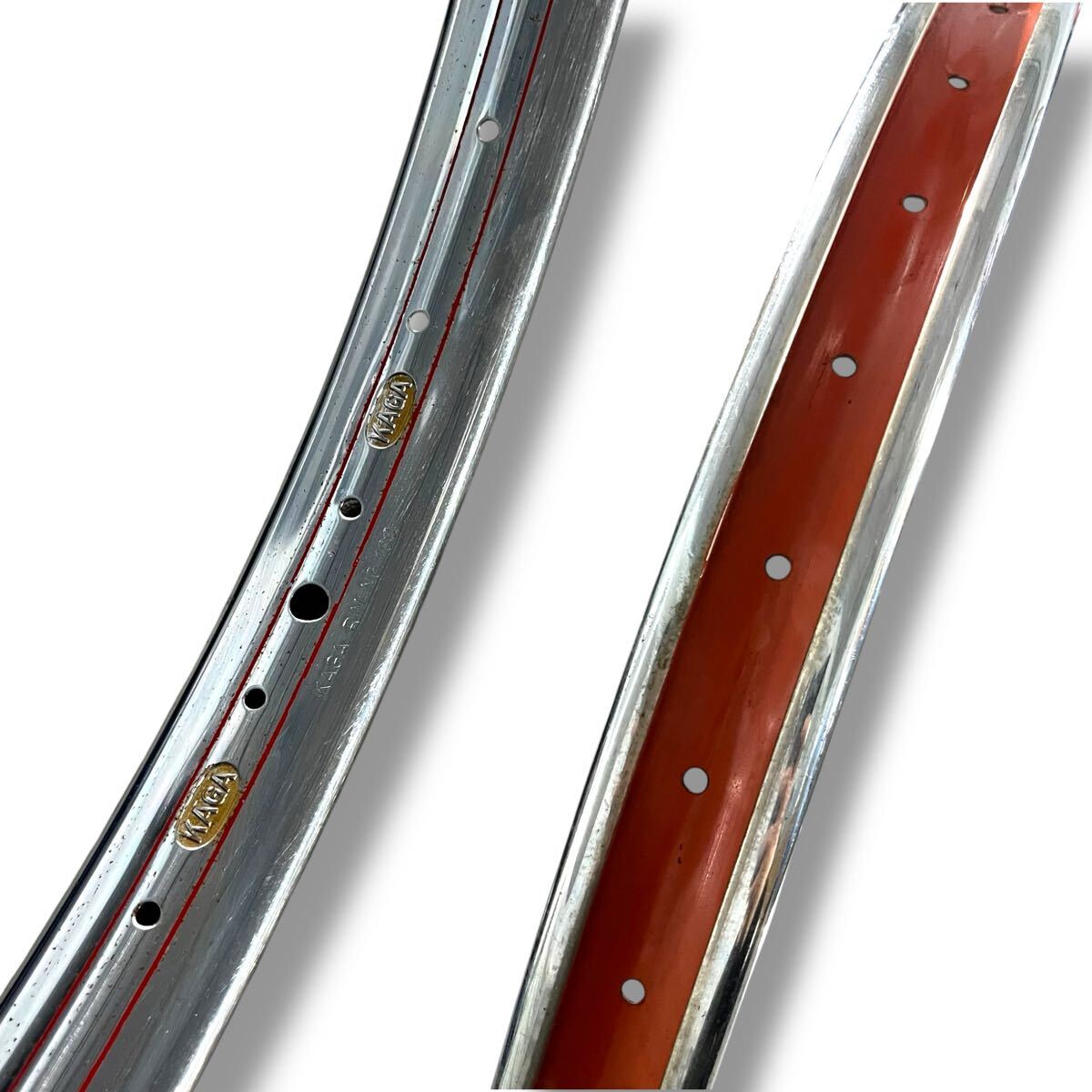 当時物/未使用/50’s/KAGA/リム/40H/NO.10C/26×1 3/8/BE/耳付きタイヤ/鉄リム/加賀リム/運搬車/実用車/ロッドブレーキ/昭和自転車/レトロ